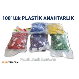 Karışık Renkli  Plastik Anahtarlık 100 Adet